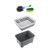 Grey collapsible washing-up bowl set with caddy, brush, sponge and inner tub