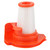 Orange and white pleated replacement vacuum filter