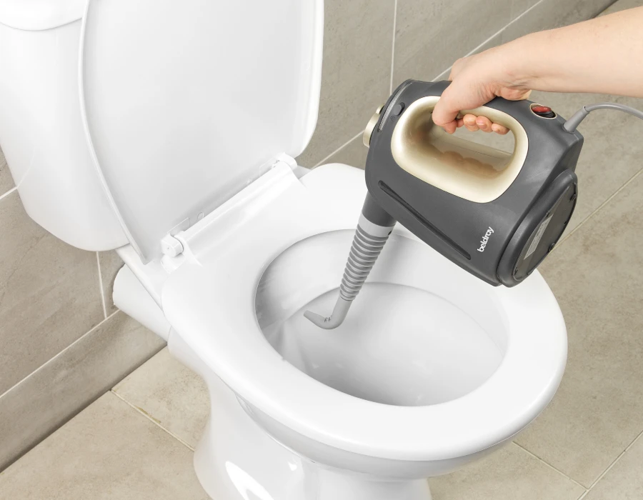 10-in-1 Steam Cleaner being used to clean inside a toilet bowl.