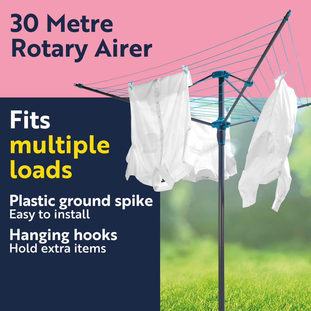 Shop 30 Metre Rotary Clothes Airer Rotating Design