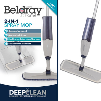 Beldray antibac spray & clean mop - balai éléctrique avec spray - bouteille  d'eau réutilisable 400ml - tampon de balai en microfibre BELDRAY  BEL5054061105513 Pas Cher 