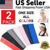 2-Pack HEADBAND Stretch Sports Yoga Gym Hair Band Wrap Sweatband Womens Mens