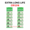 10 PCS New Lithium Battery 3V CR1216 /CR 1216 Button Cell Watch Calculator Long