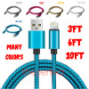 Braided USB 8 PIN Charger Cable For iPhone 6 7 8 12 Plus XR Xs Max 3FT 6FT 10FT