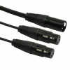 XLR Male Plug to Dual 2 Female Jack Y Splitter Mic DJ Cable Adaptor 16 AWG 3-Pin