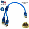 2x 7" RCA Audio Jack Cable Y Adapter Splitter 1 Female to 2 Male Plug OFC 2 Pcs