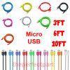 3 6 10FT Micro USB Braided Fast Charger Data Sync Cable Cord For Samsung Android