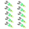 10/40 PC LED Night Fishing Bite Bait Alarm 2 Bells Light Rod Tip Clip Alert Ring