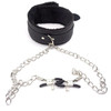 PU Leather Collar With Nipple Clamps SM Bondage Play Sex Toys For Couples BDSM