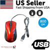 USB 2.0 Optical Wired Scroll Wheel Mouse For PC Laptop Notebook Desktop Red Mice