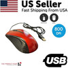 USB 2.0 Optical Wired Scroll Wheel Mouse For PC Laptop Notebook Desktop Red Mice