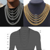Stainless Steel Gold Silver Chain Cuban Curb Womens Mens Necklace 3/5/7/9/11mm