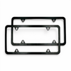 2x High Quality Stainless Steel Metal License Plate Frame Tag Cover Black New US