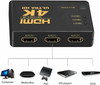 4K HDMI 2.0 Cable Splitter Switcher Box Hub IR Remote Control 3X1 Power 3 to 1