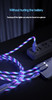 3 in 1 LED Fast Charging Cable Adapter For iPhone Micro USB Type C Charger Cord