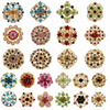 24pc Vintage Brooch Lot Mixed Alloy Rhinestone Crystal Pins Wedding Bouquet DIY