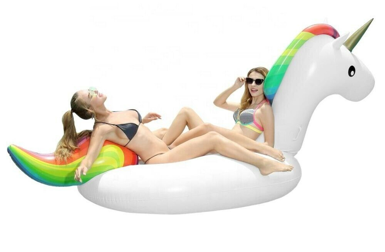 Giant Unicorn Inflatable Pool Float Adults Kids Outdoor Swimming Vacation Beach