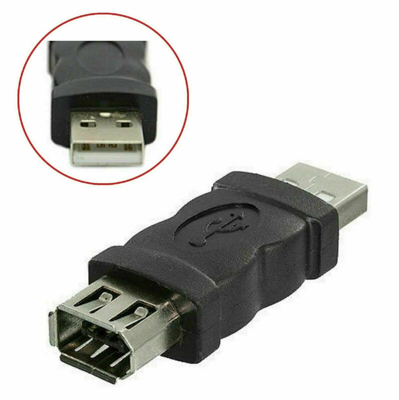 NEW Firewire IEEE 1394 6 Pin Female F to USB M Male Adaptor Converter Joiner PC