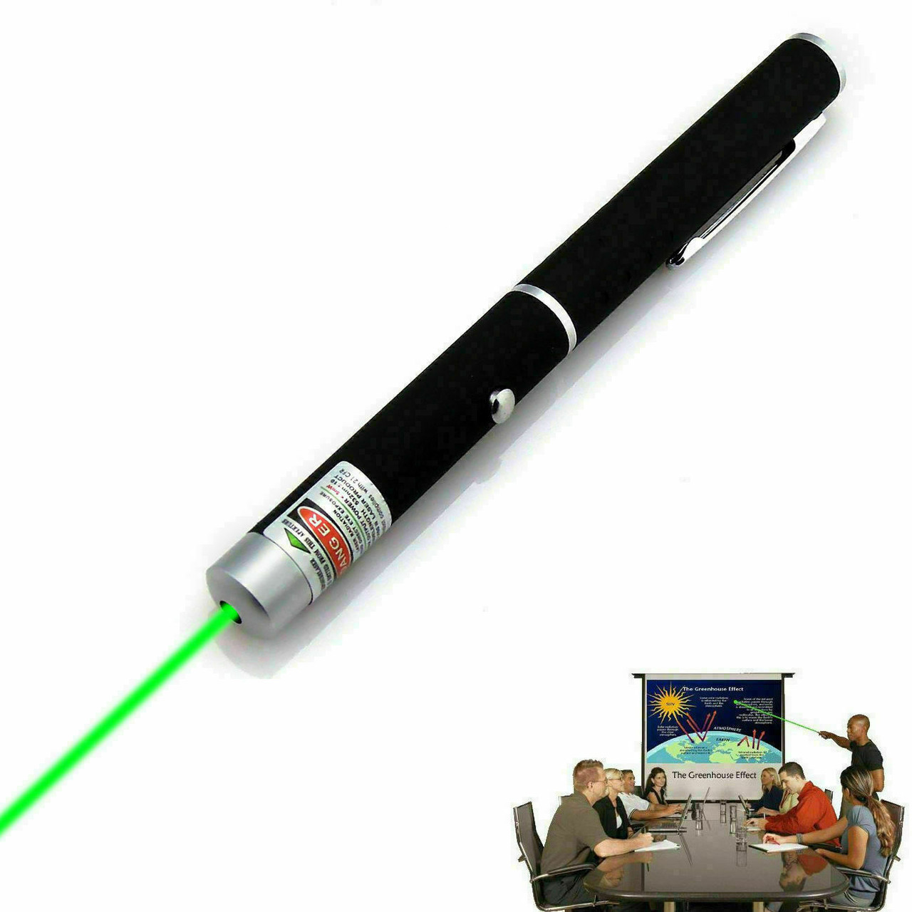High Power Military 5mW 532nm Green Laser Pointer Pen Visible Beam Light Lazer