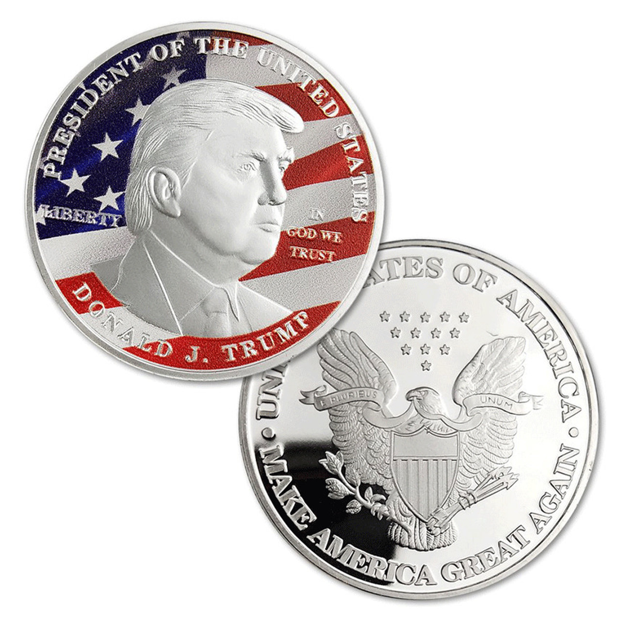 Donald Trump President SILVER OFFICIAL Dollar Commemorative Challenge Eagle Coin