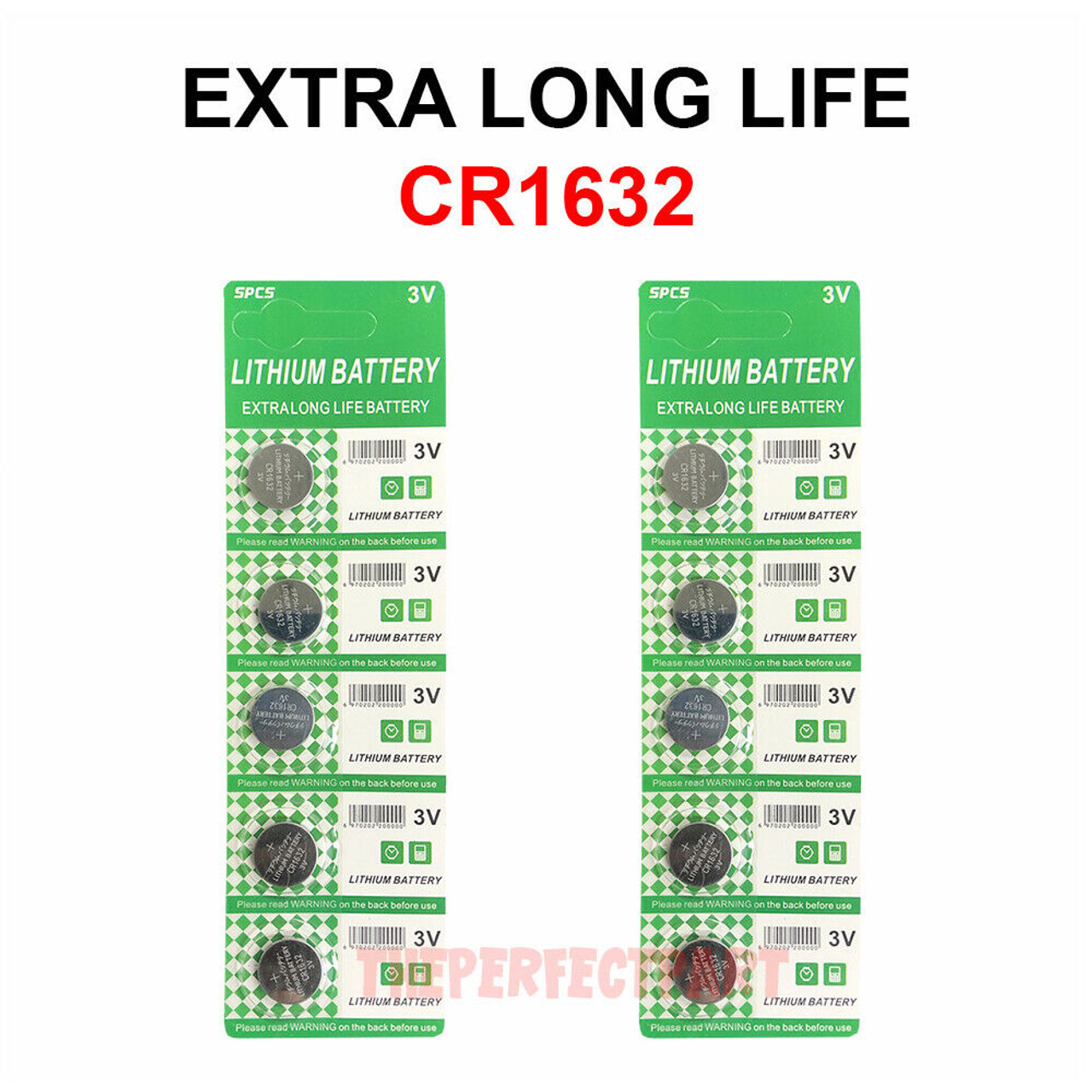 10 PACK FRESH LONG LIFE CR1632 ECR1632 1632 3V Lithium Coin Battery Expire 2025