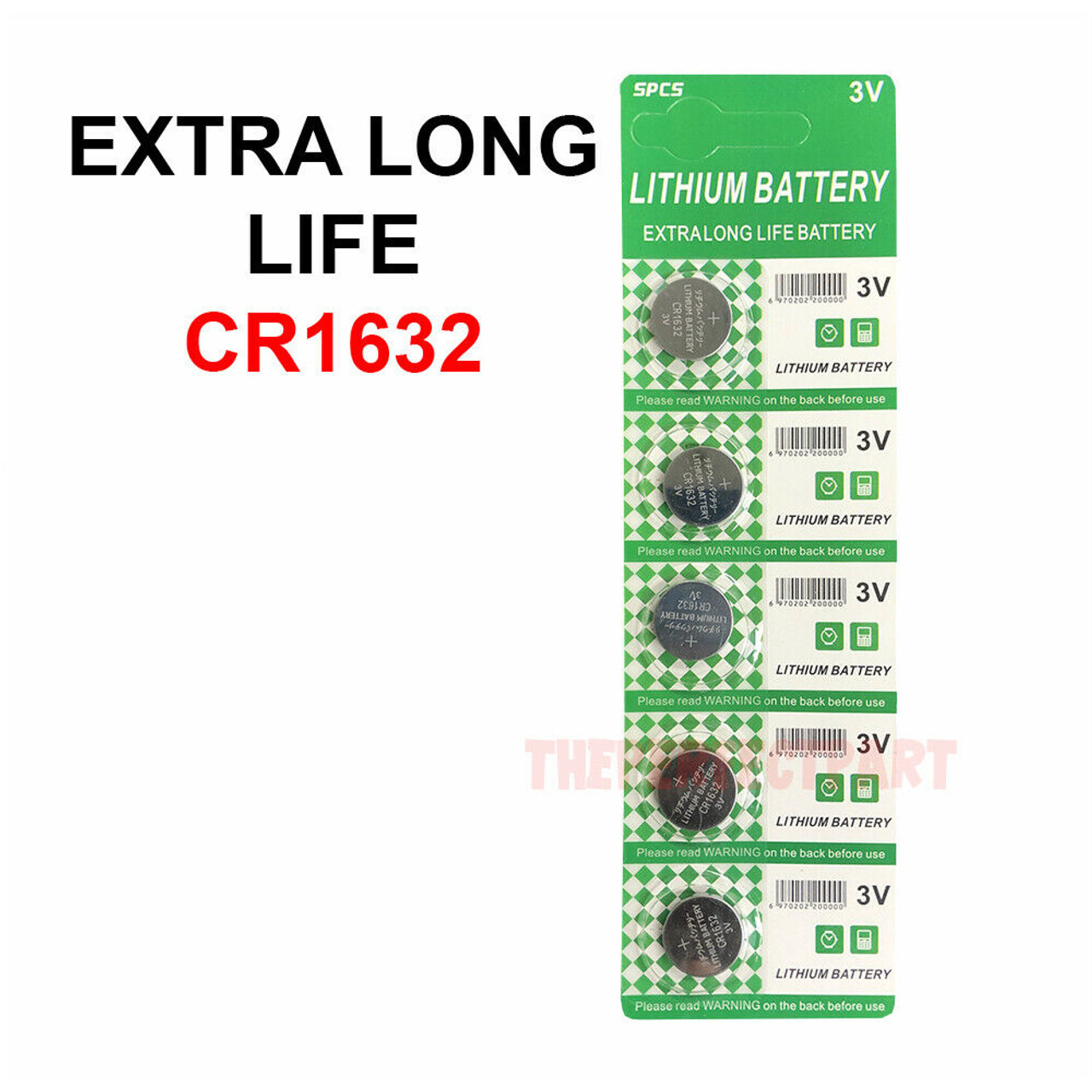 5 PACK FRESH LONG LIFE CR1632 ECR1632 1632 3V Lithium Coin Battery Expire 2025