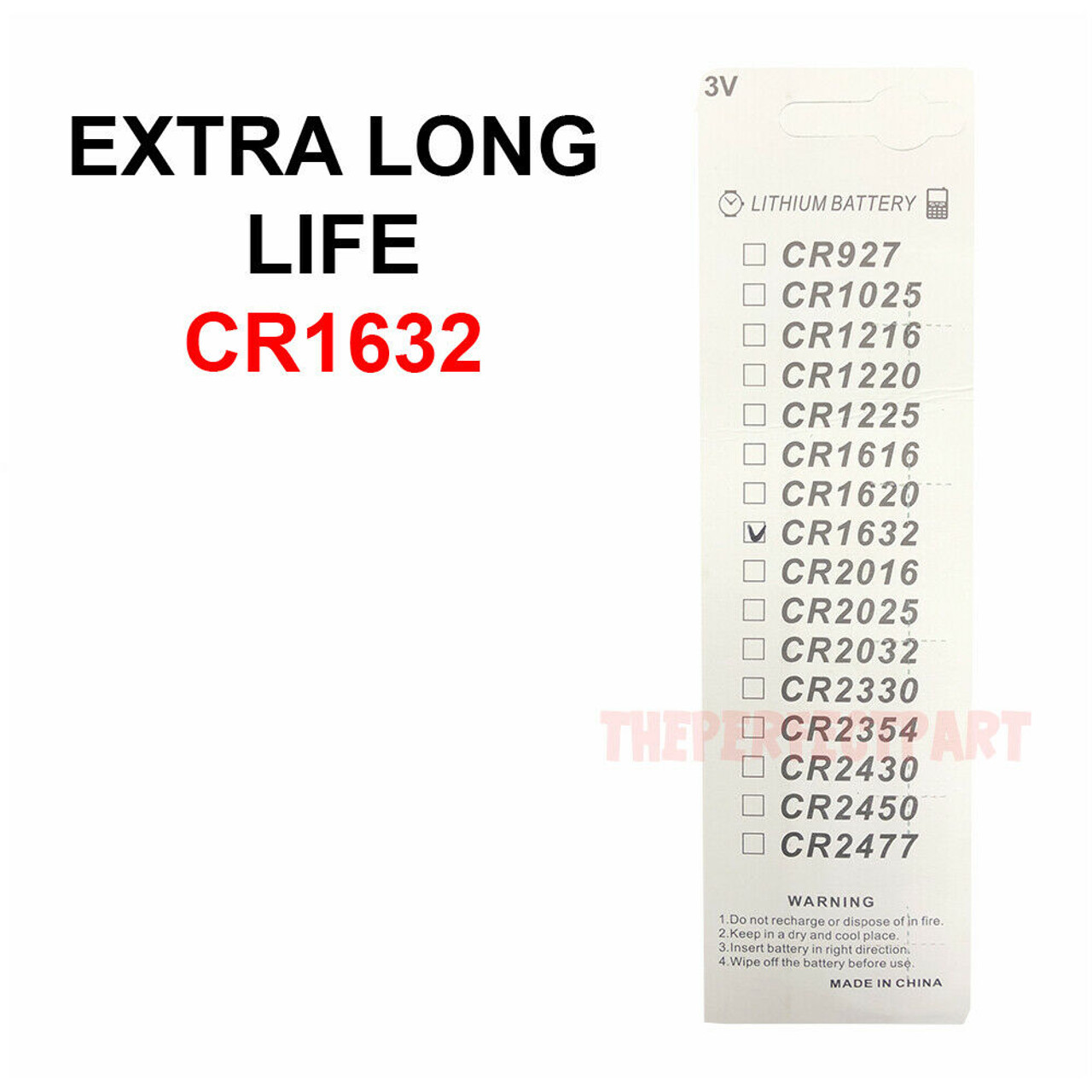 5 PACK FRESH LONG LIFE CR1632 ECR1632 1632 3V Lithium Coin Battery Expire 2025