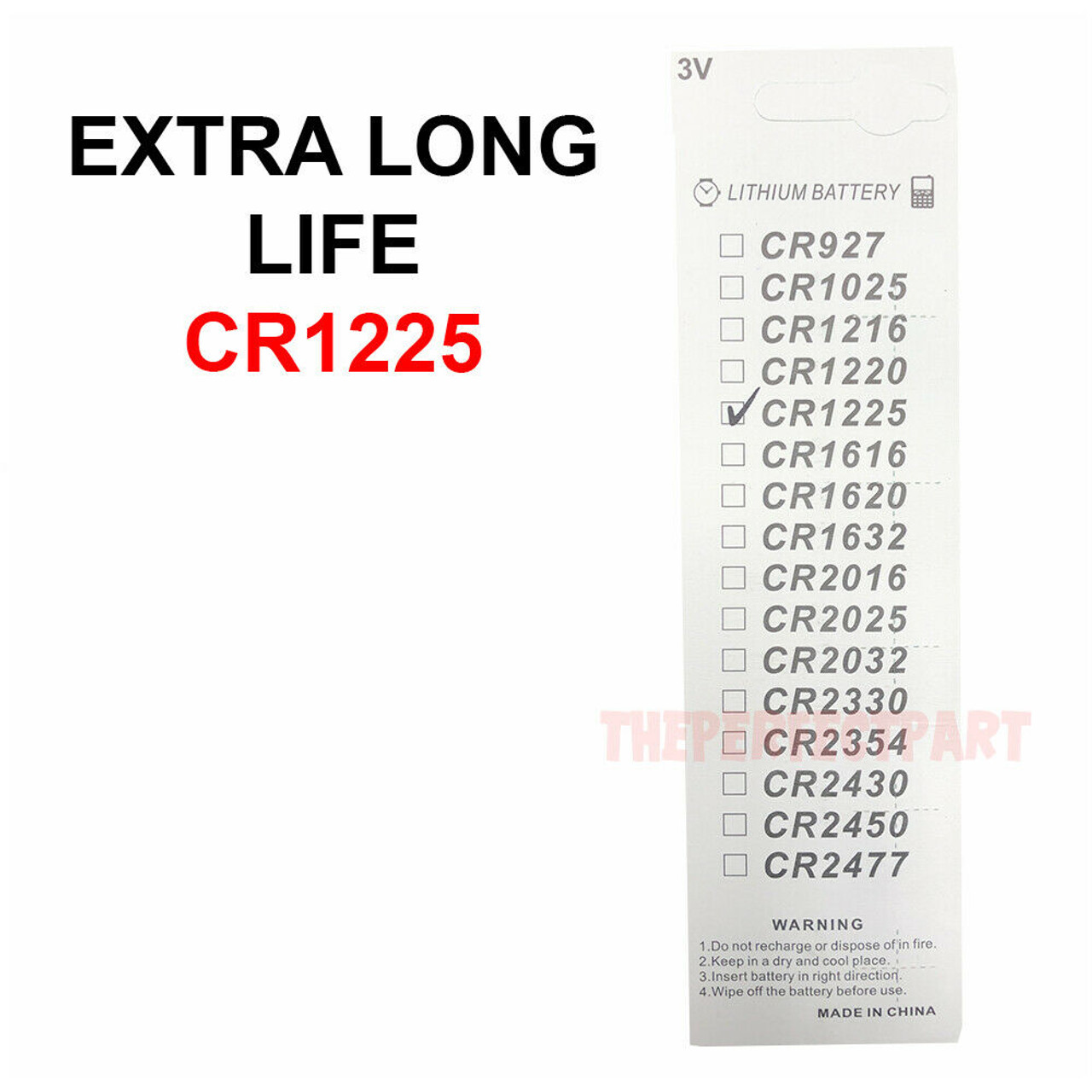 5 PCS New Lithium Battery 3V CR1225 /CR 1225 Button Cell Watch EXTRA LONG LIFE