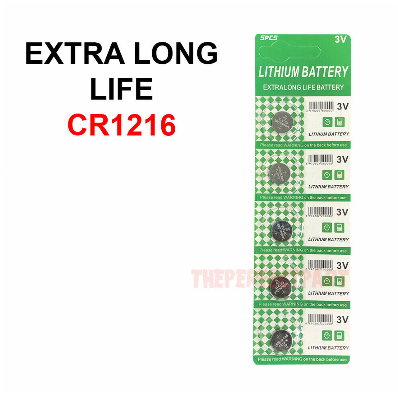 5 PCS New Lithium Battery 3V CR1216 /CR 1216 Button Cell Watch Calculator Long