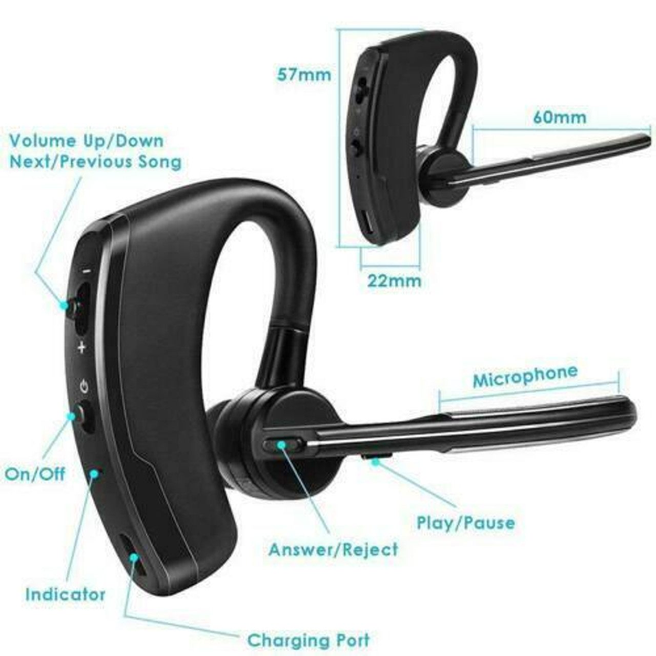 Wireless Bluetooth Headset Stereo Headphone Earphone Sport Handfree Universal