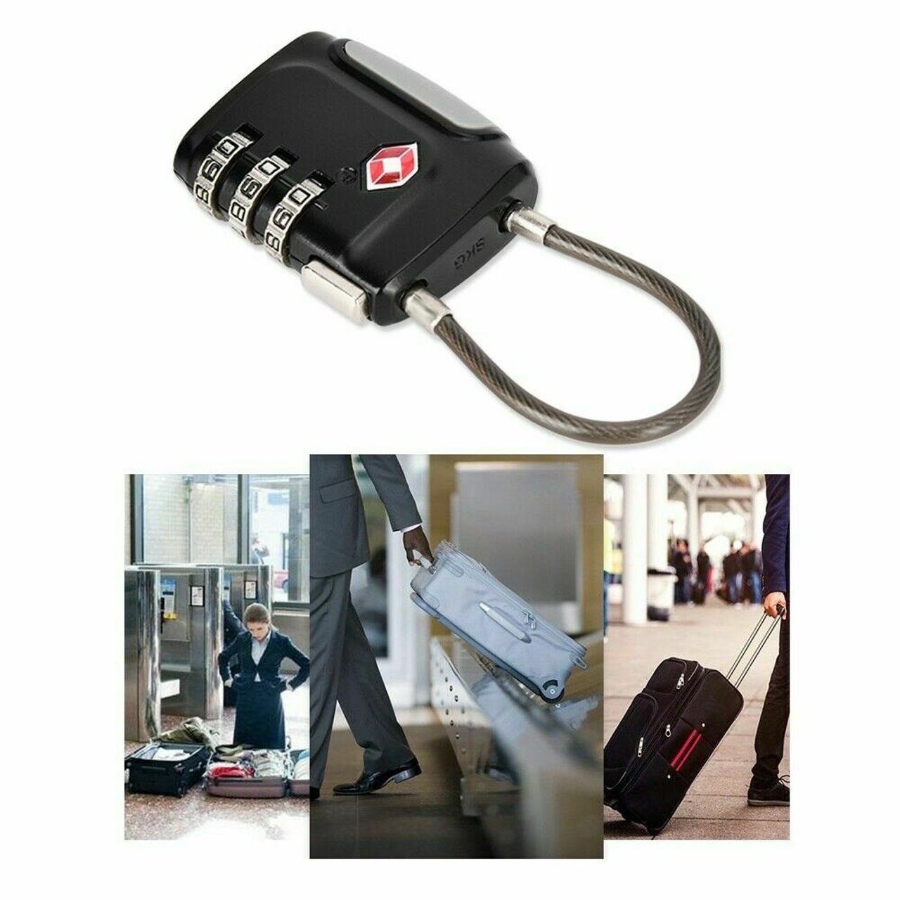 TSA Approve Luggage Travel Suitcase Bag Lock [3 Digit Combination] Padlock Reset