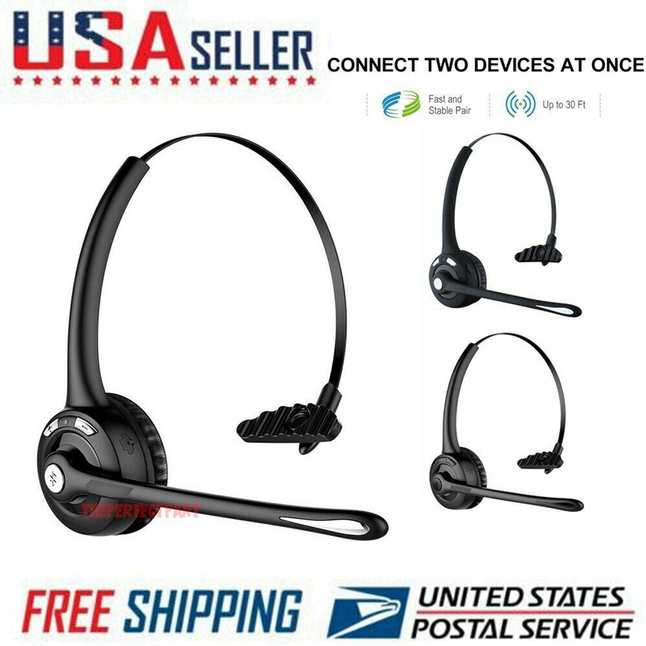 Bluetooth Wireless Noise Cancelling Clear Single Headset For Truck Driver Phone
