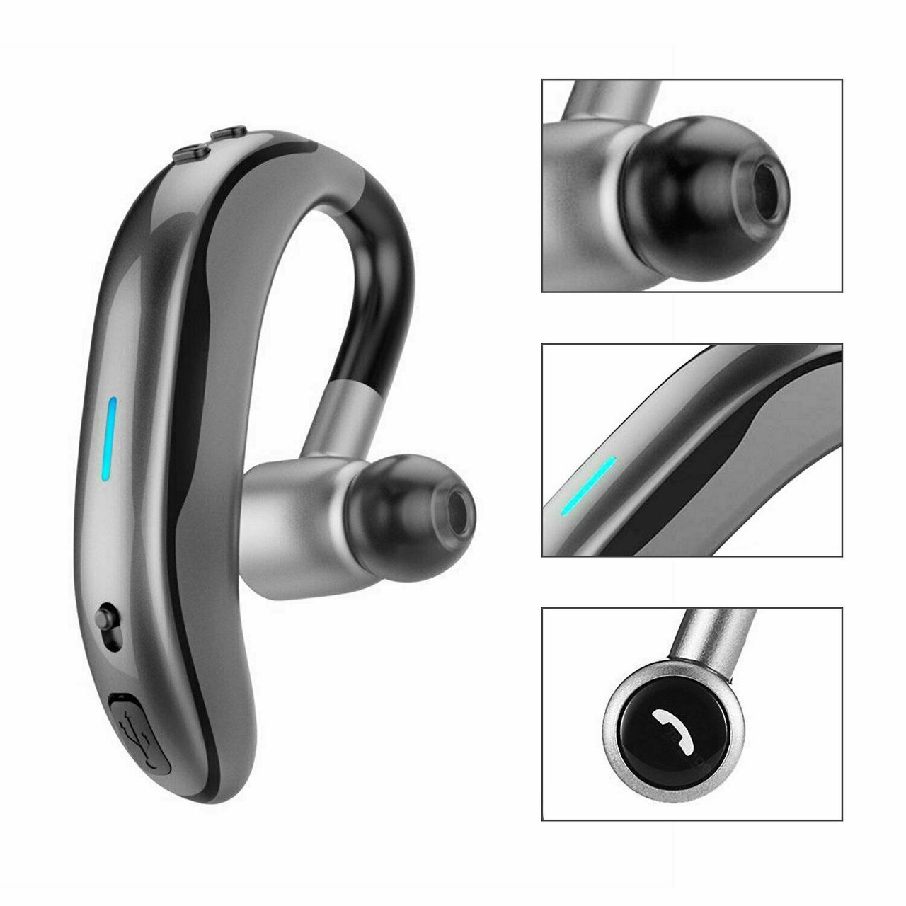 Bluetooth Headset Handsfree Wireless Earpiece Waterproof Earphone Stereo Earbuds