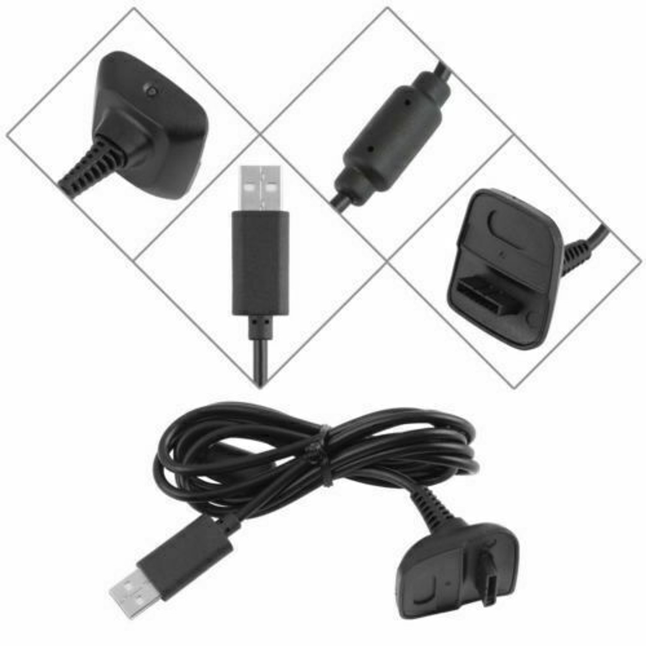 For Xbox 360 Wireless Game Controller USB Charging Cable Replacement USB Charger