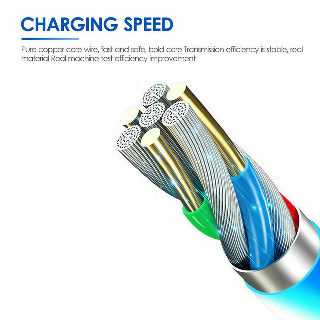 LED Fast Charging USB Charger Cable For iPhone 12/11 + Pro/XS Max/XR/X/8/7 8 PIN