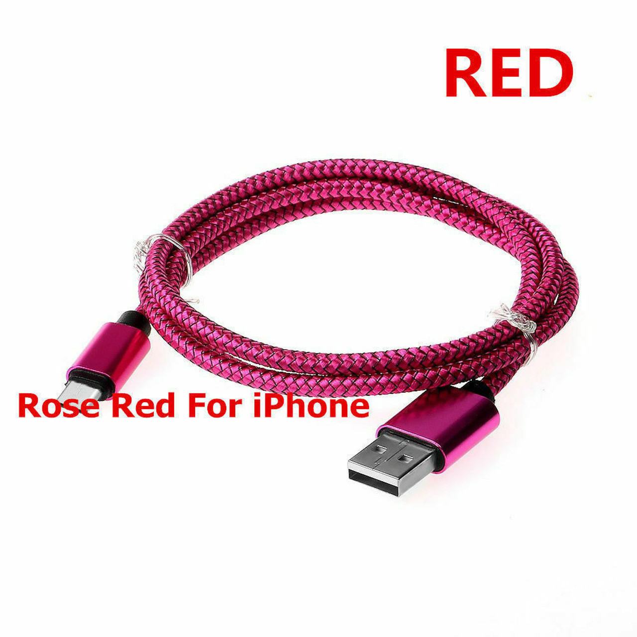 Braided USB 8 PIN Charger Cable For iPhone 6 7 8 12 Plus XR Xs Max 3FT 6FT 10FT