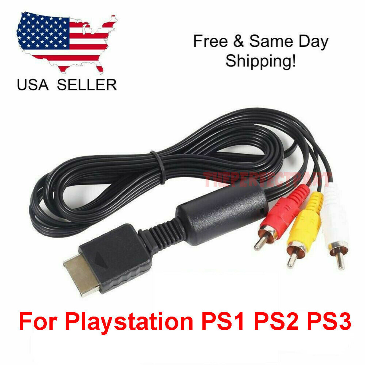 OEM 6FT RCA AV TV Audio Video Stereo Cable Cord For Playstation PS1 PS2 PS3 A/V