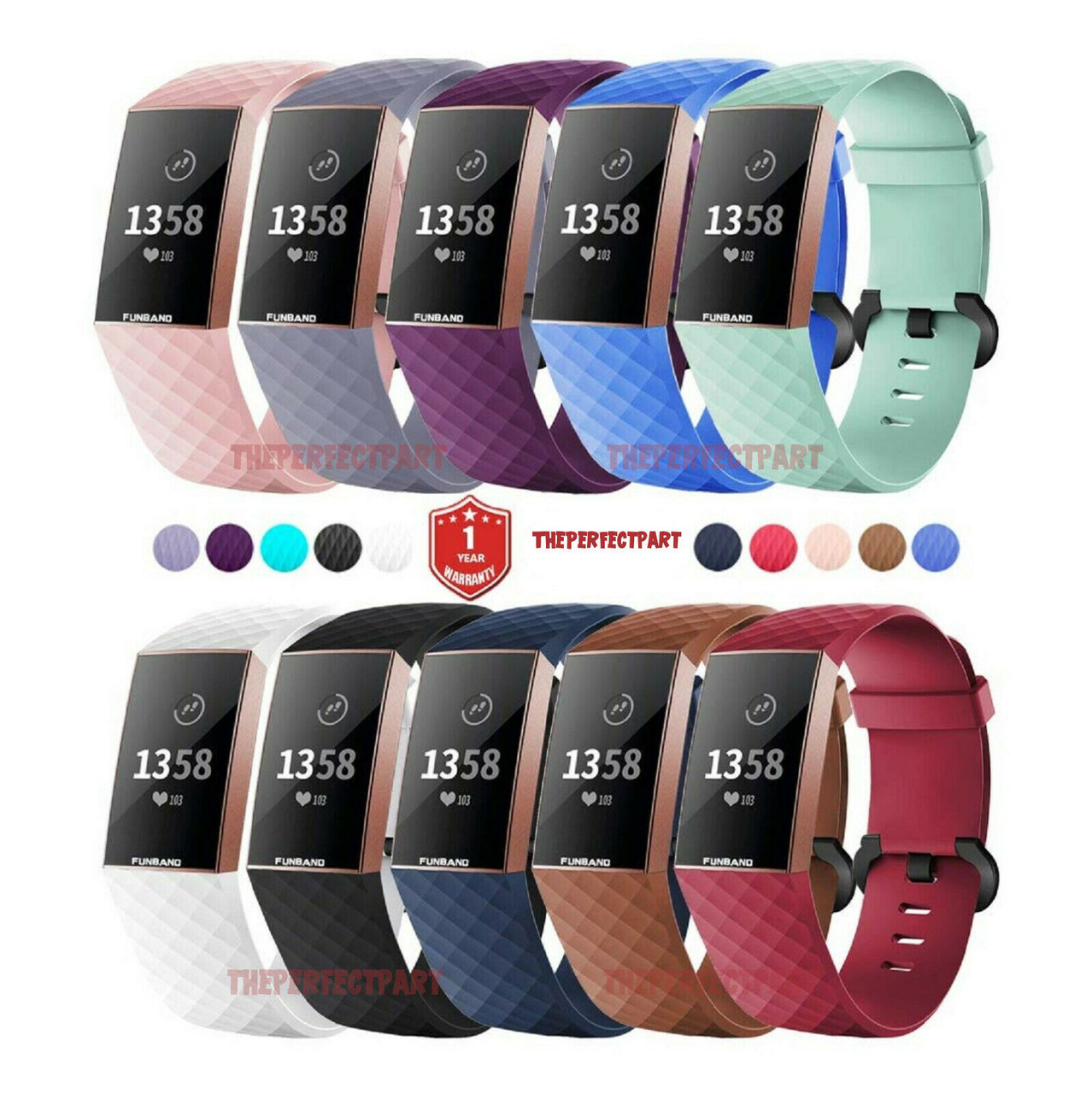 For OEM Fitbit Charge 3 Replacement Wrist Band Silicone Bracelet Watch Rate Fit