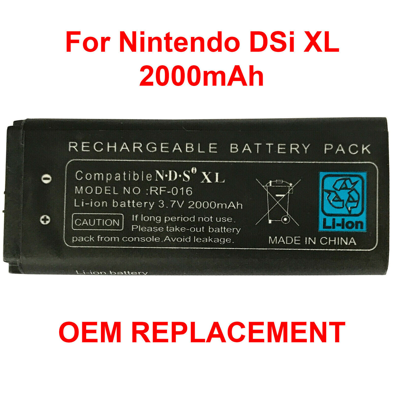 OEM New Battery Replacement Pack For Nintendo DSi XL 2000mAh 3.7V Rechargeable
