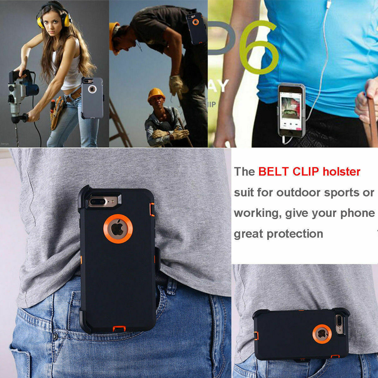 For iPhone XR Case Cover Rugged Shockproof Belt Clip Fits Otterbox Defender USA