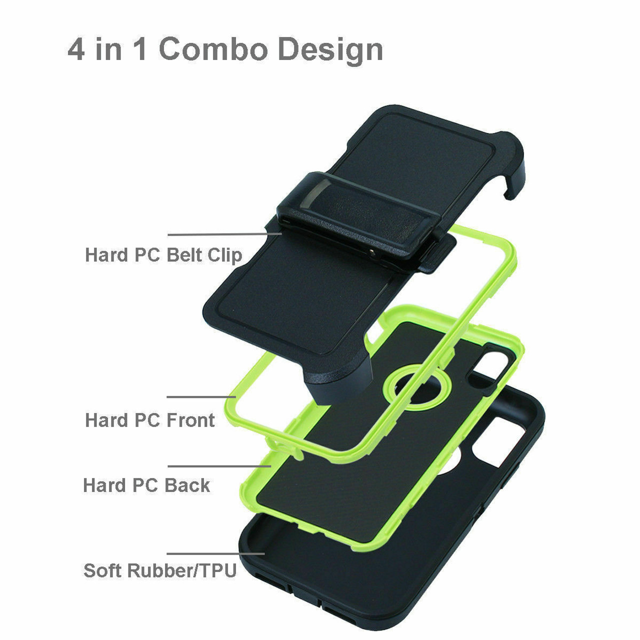 For iPhone XR Case Cover Rugged Shockproof Belt Clip Fits Otterbox Defender USA