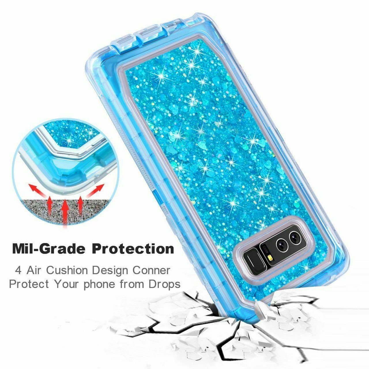 For Samsung Galaxy S9 Case Hard Liquid Glitter Fits Otterbox Defender Belt Clip