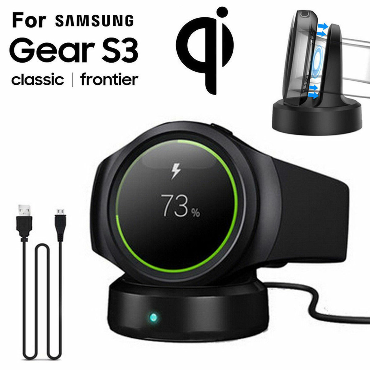 For Samsung Gear S2 S3 Classic/Frontier Wireless Charging Dock Cradle Charger US