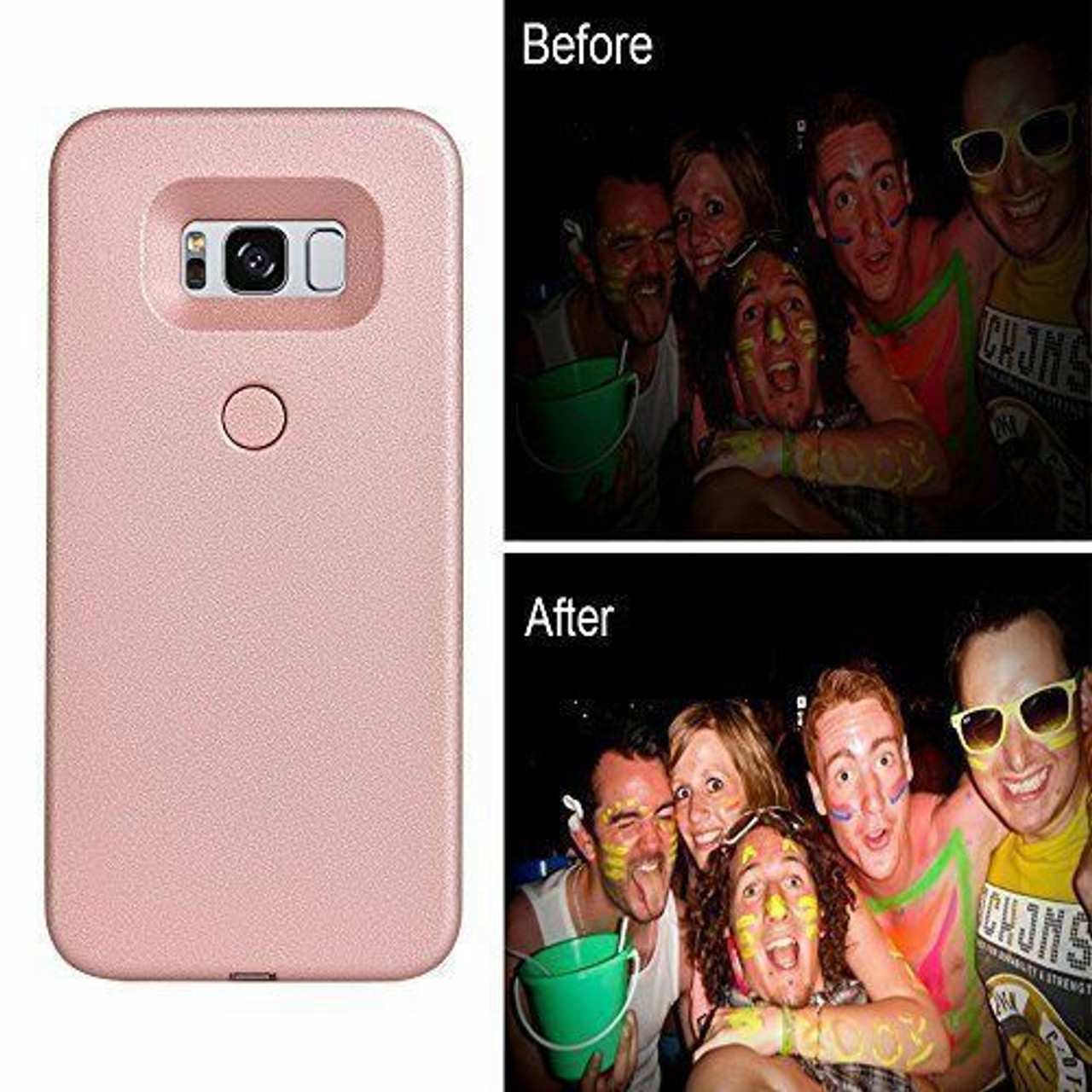Selfie Case Cover LED Light Up Bright Flashlight For Samsung Galaxy S8 S9 Plus