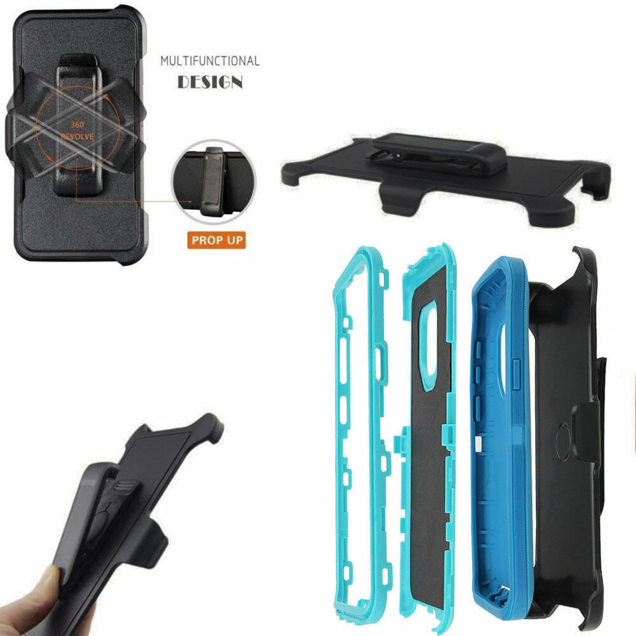 For Samsung Galaxy S9 Case Cover Rugged With (Belt Clip Fits Otterbox Defender)