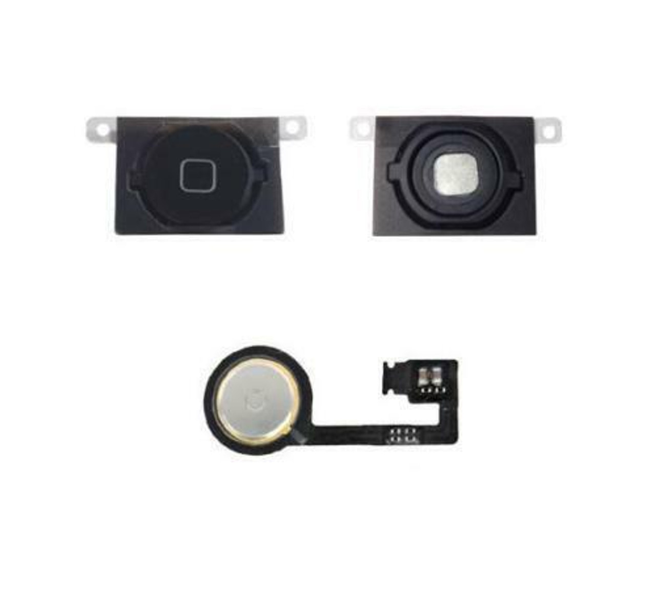 Home Button Flex Cable Rubber Gasket Assembly Menu Key For iphone 4S 4GS Black