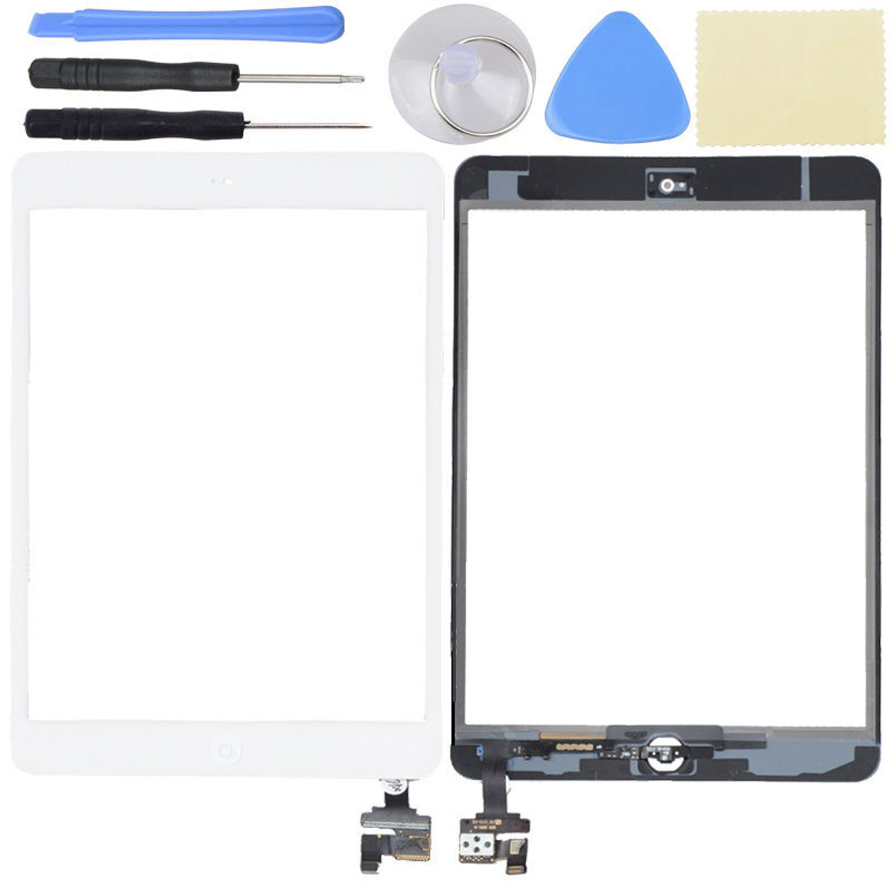 OEM White Touch Glass Digitizer Screen Home Button W/ IC Connector iPad Mini 1 2