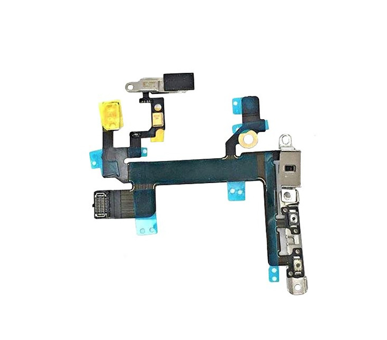 Power Mute Volume Button Switch Flex Ribbon Cable Metal Bracket For iPhone 5S