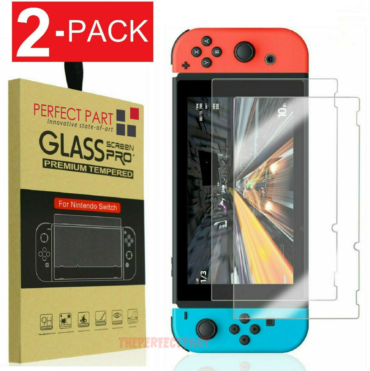 2 Pack For Nintendo Switch Premium Tempered Ultra Clear Glass Screen Protector