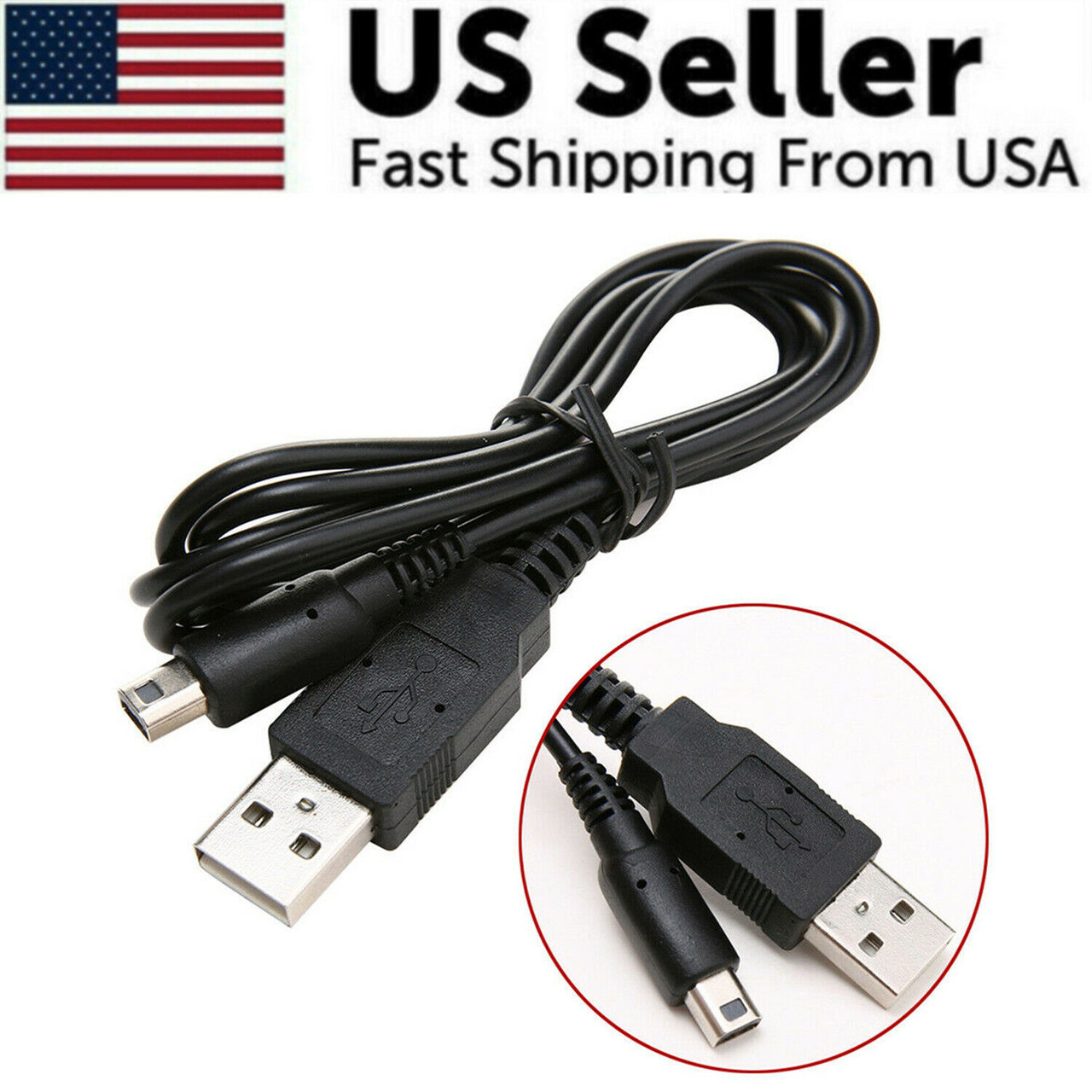 New USB Power Charger Charging Cable For Nintendo 3DS DSi NDSI XL PADA A126